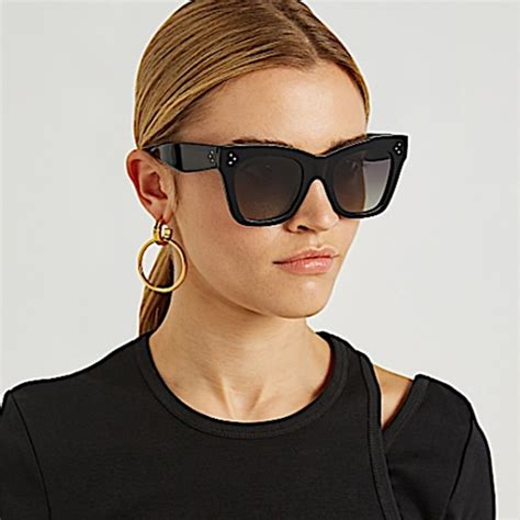 celine square two-tone plastic sunglasses|Celine 50mm polarized square sunglasses.